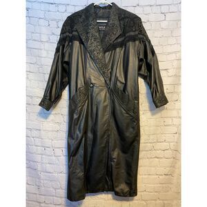Wilson's Women's Leather Duster Jacket Size S Black Removable Thinsulate Lining